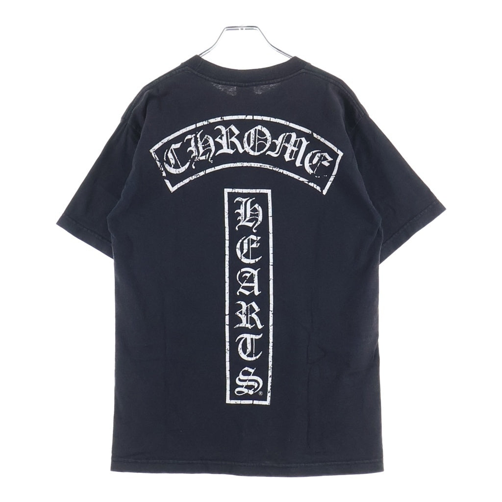 CHROME HEARTS(クロムハーツ) OLD Star Vertical Logo オールド スターライン ヴァーティカルロゴ クルーネック半袖Tシャツ ショートスリーブカットソー ブラック