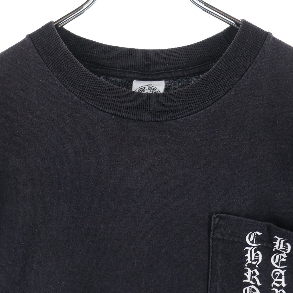 CHROME HEARTS(クロムハーツ) OLD Star Vertical Logo オールド スターライン ヴァーティカルロゴ クルーネック半袖Tシャツ ショートスリーブカットソー ブラック