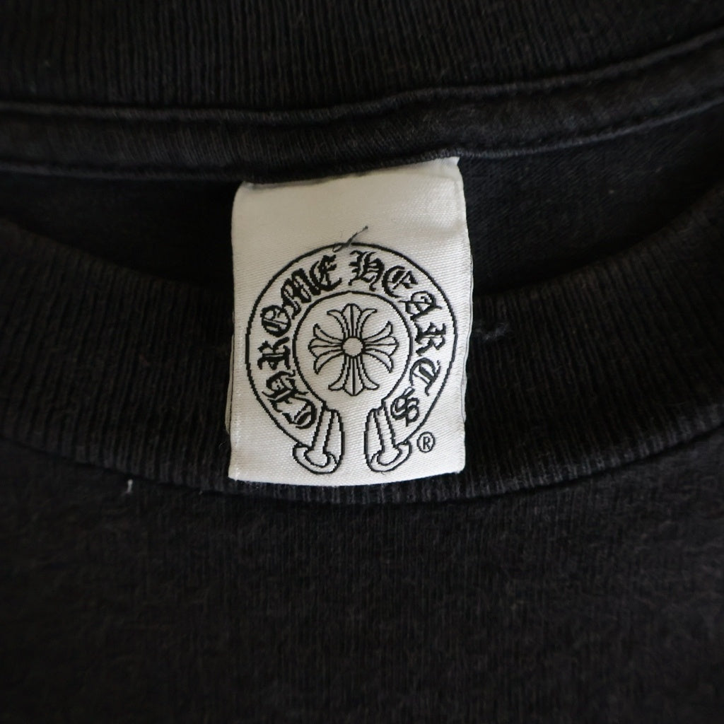 CHROME HEARTS(クロムハーツ) OLD Star Vertical Logo オールド スターライン ヴァーティカルロゴ クルーネック半袖Tシャツ ショートスリーブカットソー ブラック