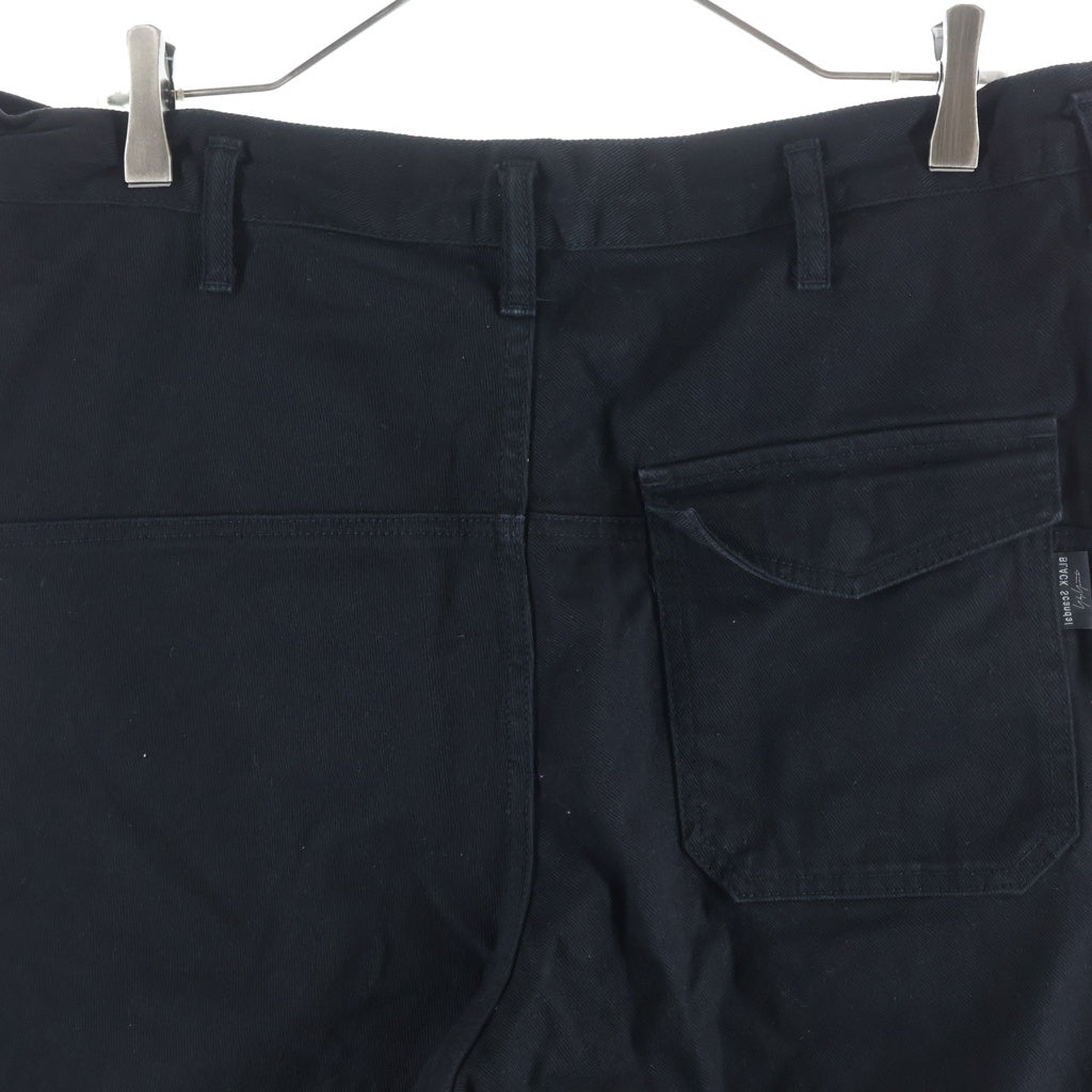 BLACK Scandal Yohji Yamamoto(ブラックスキャンダルヨウジヤマモト) KATSURAGI TACK STRING PANTS カツラギ タックストリングパンツ コットンパンツ ブラック HG-P94-059