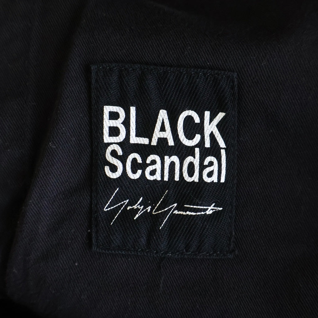 BLACK Scandal Yohji Yamamoto(ブラックスキャンダルヨウジヤマモト) KATSURAGI TACK STRING PANTS カツラギ タックストリングパンツ コットンパンツ ブラック HG-P94-059