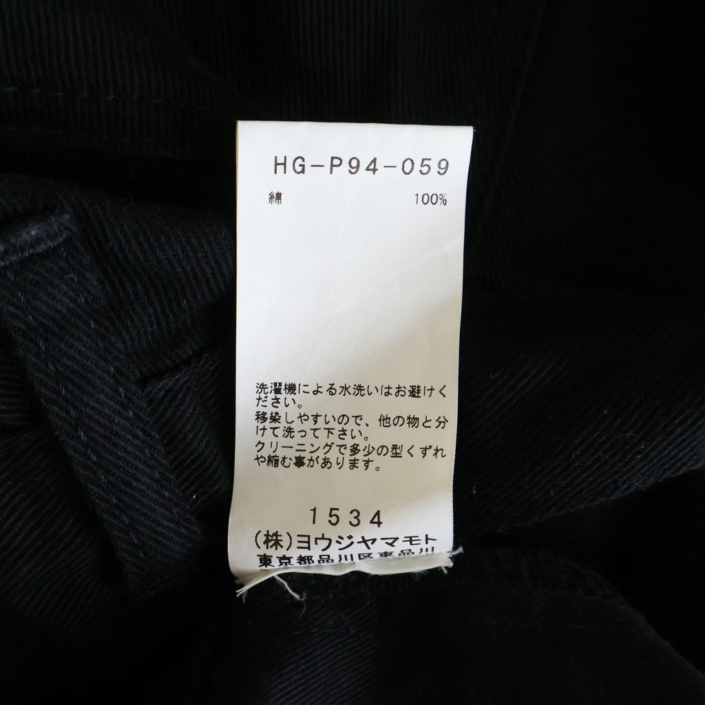 BLACK Scandal Yohji Yamamoto(ブラックスキャンダルヨウジヤマモト) KATSURAGI TACK STRING PANTS カツラギ タックストリングパンツ コットンパンツ ブラック HG-P94-059