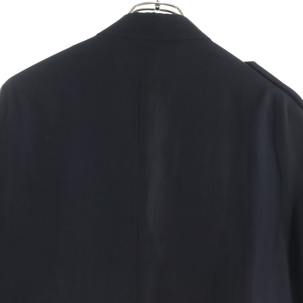 Yohji Yamamoto POUR HOMME(ヨウジヤマモト プールオム) 22SS ダリア柄シルクロングジャケット チェスターコート ブラック HG-J19-409