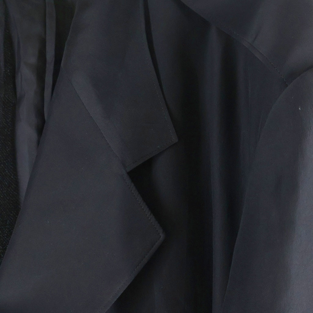 Yohji Yamamoto POUR HOMME(ヨウジヤマモト プールオム) 22SS ダリア柄シルクロングジャケット チェスターコート ブラック HG-J19-409