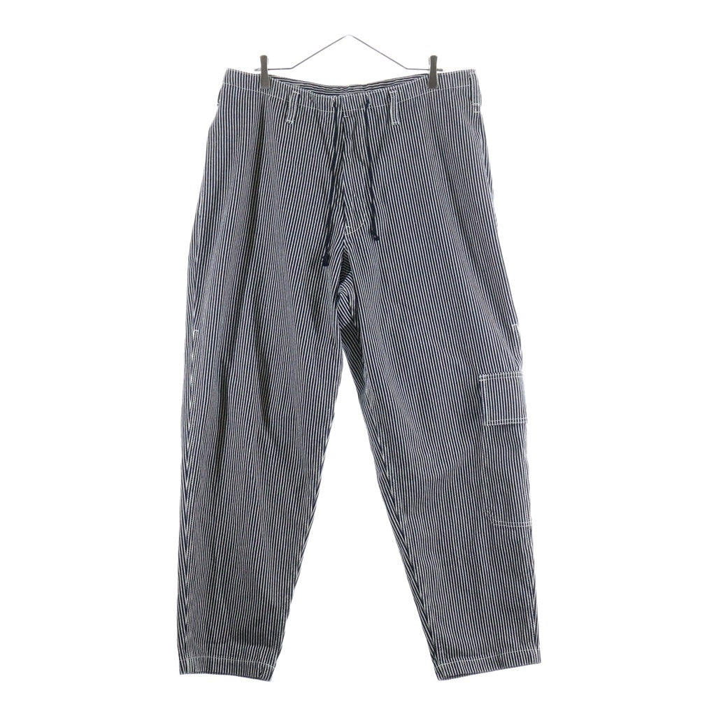 BLACK Scandal Yohji Yamamoto(ブラックスキャンダルヨウジヤマモト) 23SS HICKORY A-SIDE TUCK PANTS ヒッコリー エーサイド タックパンツ ストライプ ブルー/ホワイト HZ-P97-042