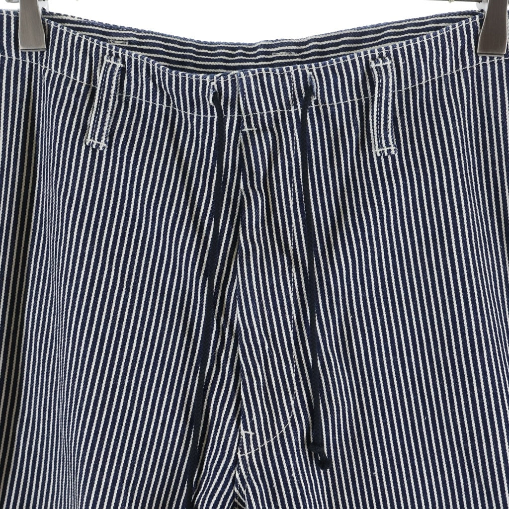 BLACK Scandal Yohji Yamamoto(ブラックスキャンダルヨウジヤマモト) 23SS HICKORY A-SIDE TUCK PANTS ヒッコリー エーサイド タックパンツ ストライプ ブルー/ホワイト HZ-P97-042