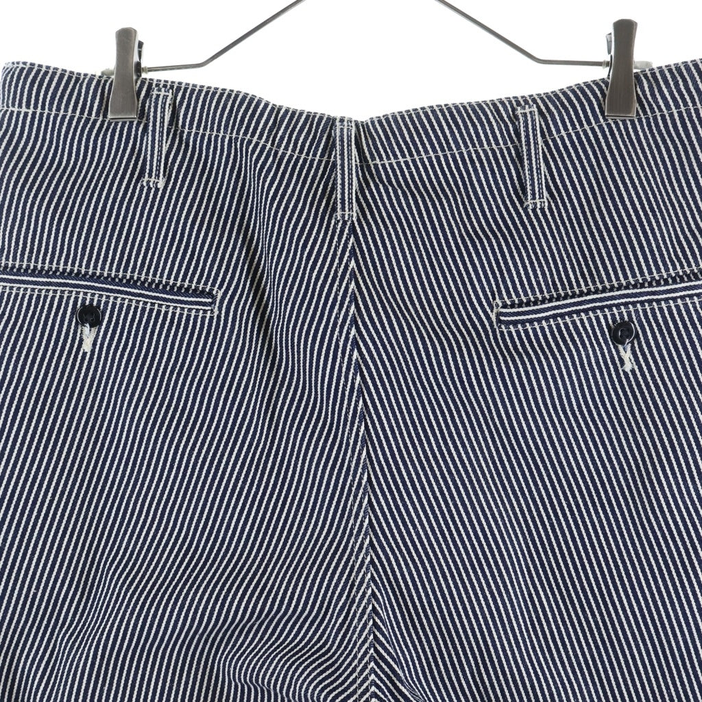 BLACK Scandal Yohji Yamamoto(ブラックスキャンダルヨウジヤマモト) 23SS HICKORY A-SIDE TUCK PANTS ヒッコリー エーサイド タックパンツ ストライプ ブルー/ホワイト HZ-P97-042