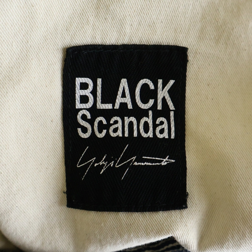 BLACK Scandal Yohji Yamamoto(ブラックスキャンダルヨウジヤマモト) 23SS HICKORY A-SIDE TUCK PANTS ヒッコリー エーサイド タックパンツ ストライプ ブルー/ホワイト HZ-P97-042
