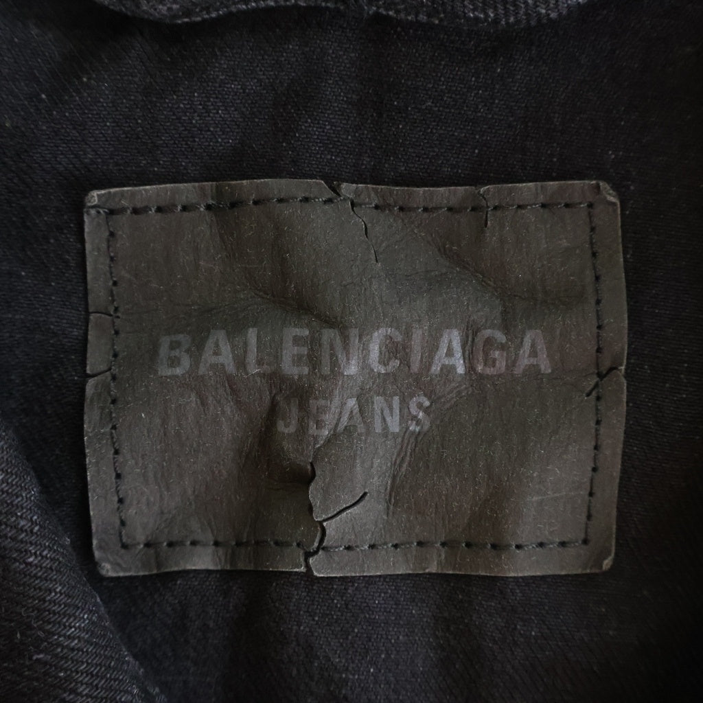 BALENCIAGA(バレンシアガ) 25AW クレヨングラフィックデザイン オーバーサイズ デニムジャケット Gジャン ブラック E62U 857181 TTWA8