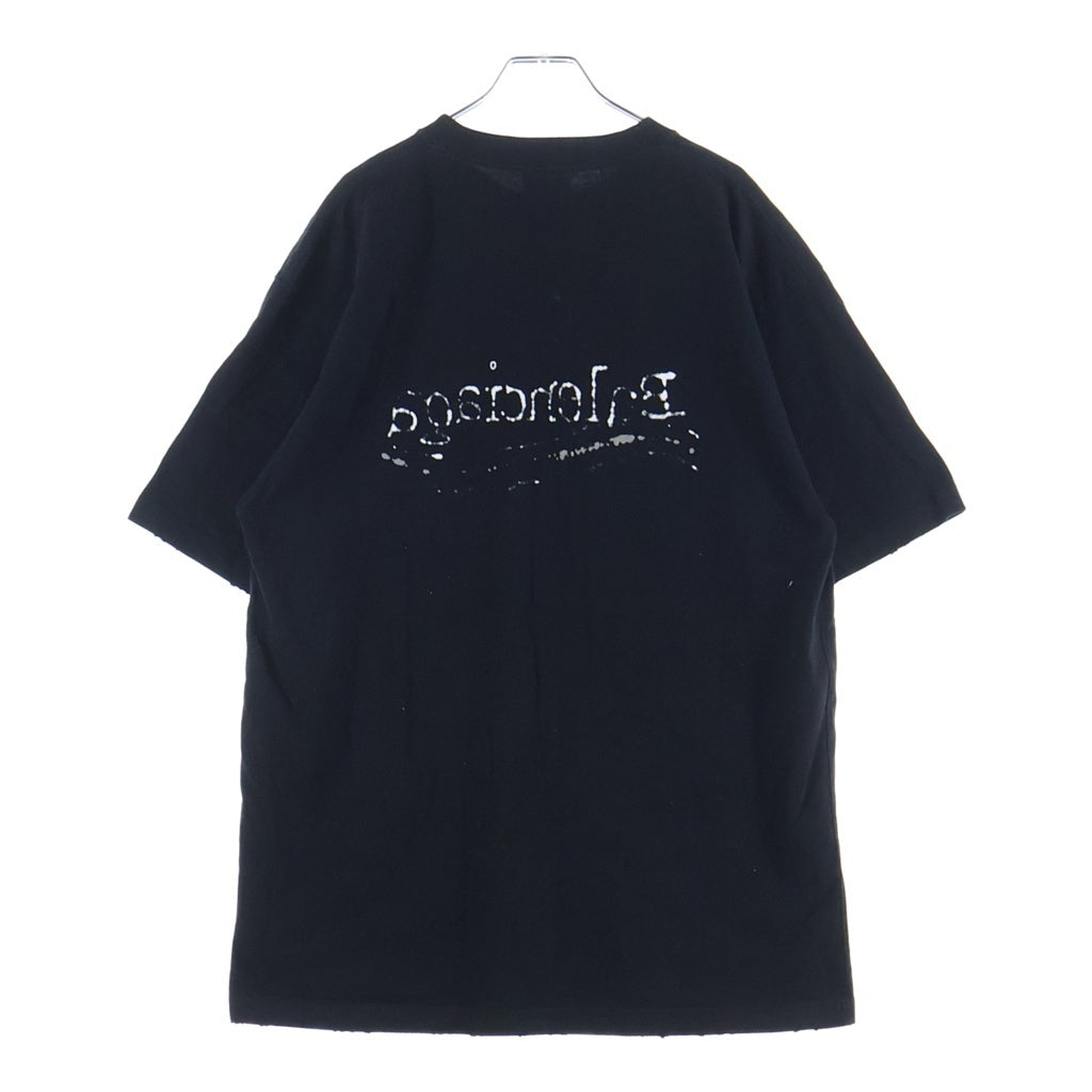 BALENCIAGA(バレンシアガ) 23AW Large Fit Tee ラージフィット半袖Tシャツ 両面ロゴプリント クルーネックショートスリーブカットソー ブラック KT70 641655 TNVE7
