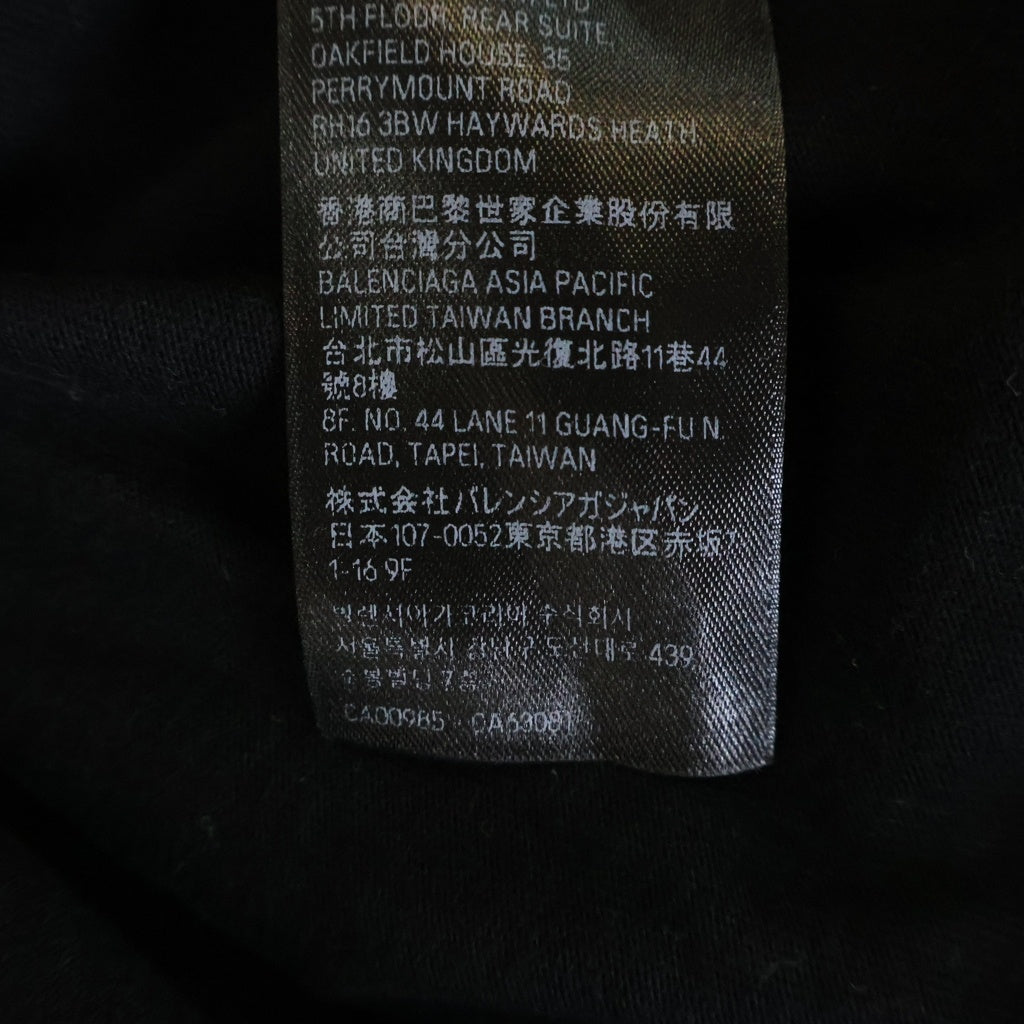 BALENCIAGA(バレンシアガ) 23AW Large Fit Tee ラージフィット半袖Tシャツ 両面ロゴプリント クルーネックショートスリーブカットソー ブラック KT70 641655 TNVE7