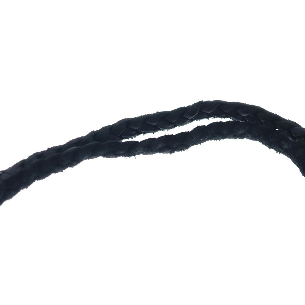 CHROME HEARTS(クロムハーツ) LEATHER BRAID スクロールレザーブレード ネックレス ブラック/シルバー