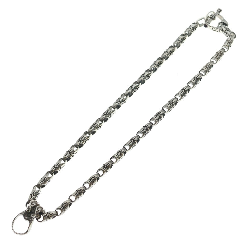 Bill Wall Leather/BWL(ビルウォールレザー) MID STAR W/STONE T-BAR NECKLACE ミッドスター Wストーン Tバーネックレス シルバー