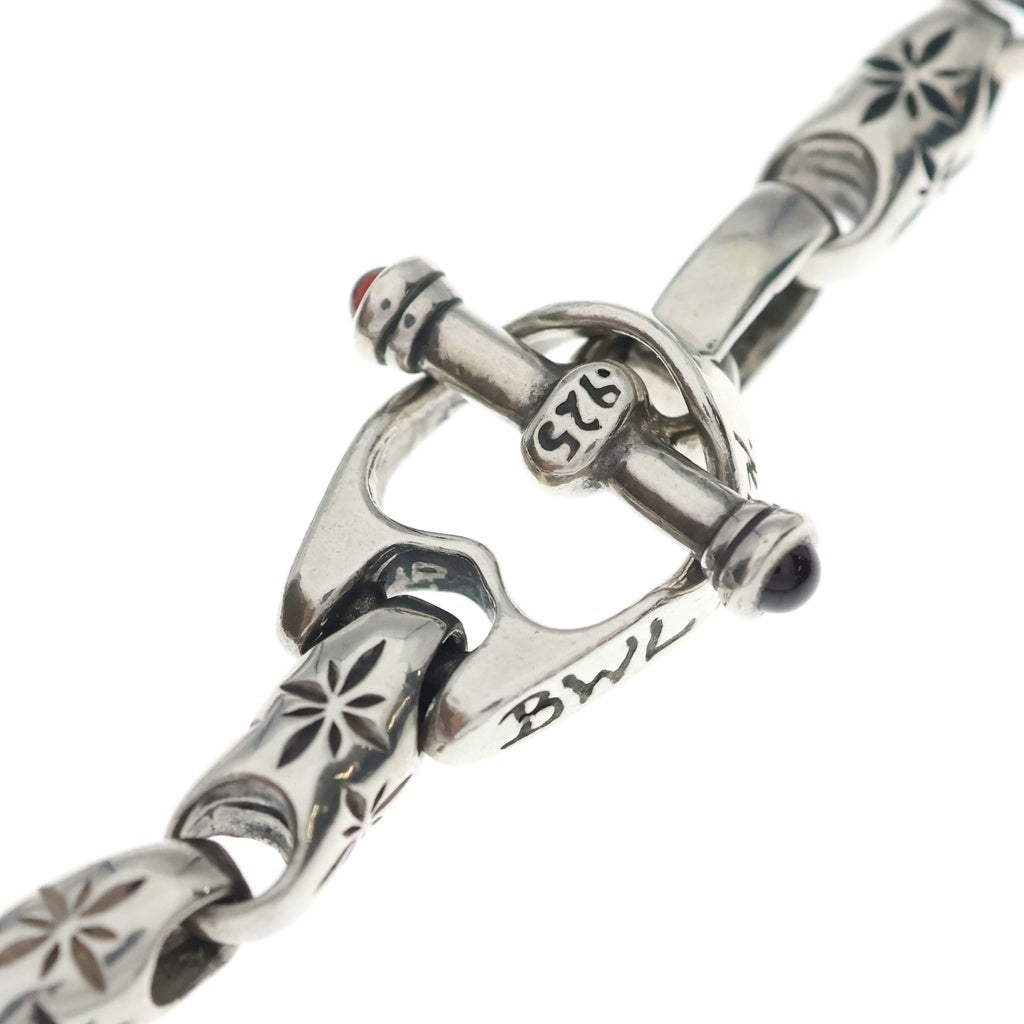 Bill Wall Leather/BWL(ビルウォールレザー) MID STAR W/STONE T-BAR NECKLACE ミッドスター Wストーン Tバーネックレス シルバー