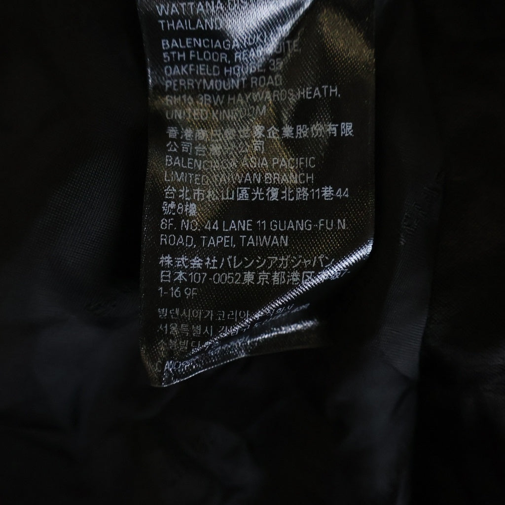 BALENCIAGA(バレンシアガ) シワ加工 アームラバーロゴ テーラードジャケット ブラック 674431 TL028