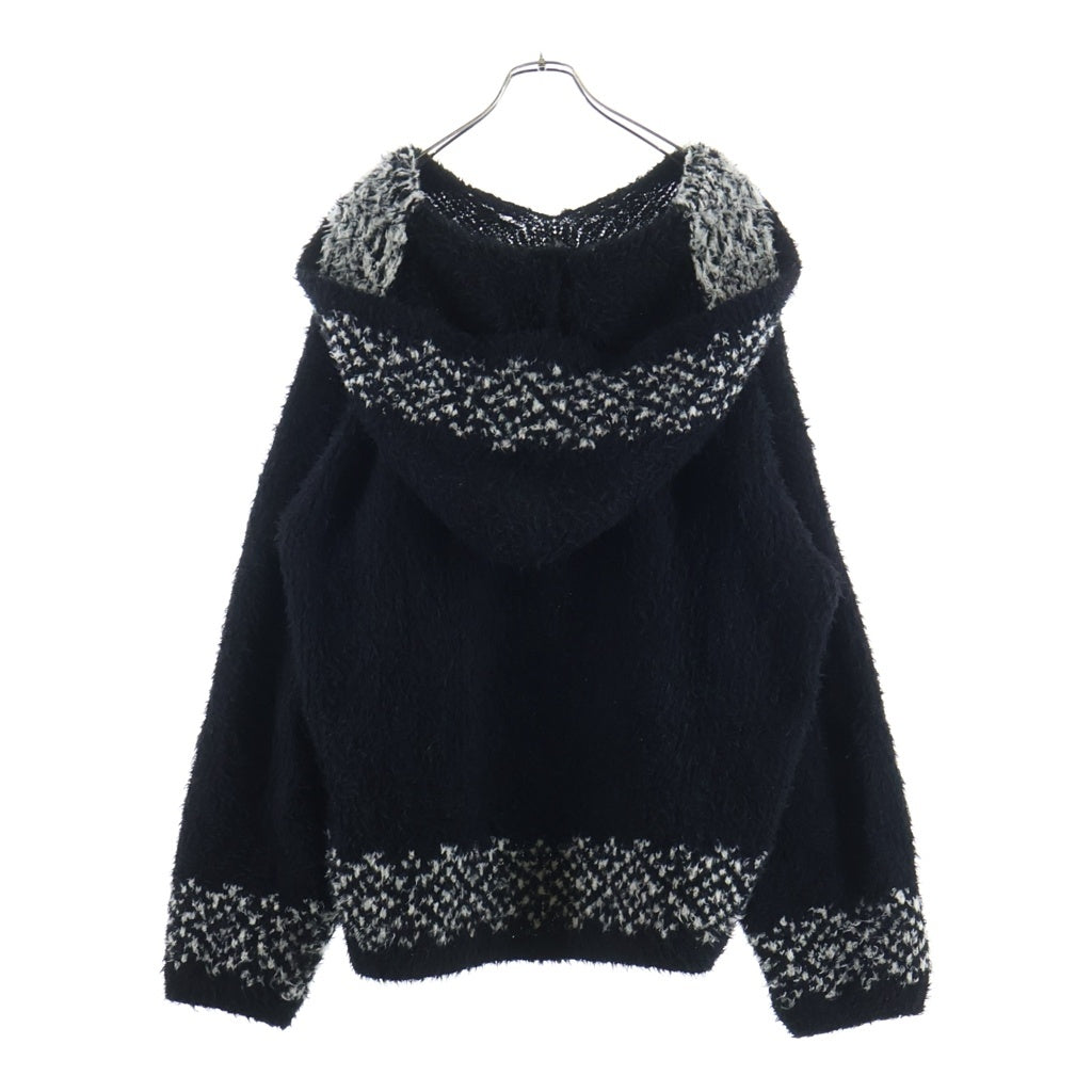 Children of the discordance(チルドレンオブザディスコーダンス) OVERSIZED STAR MOTIF KNIT HOODIE オーバーサイズド スター モチーフ ニット プルオーバーパーカー フーディー ブラック COTDKN-656