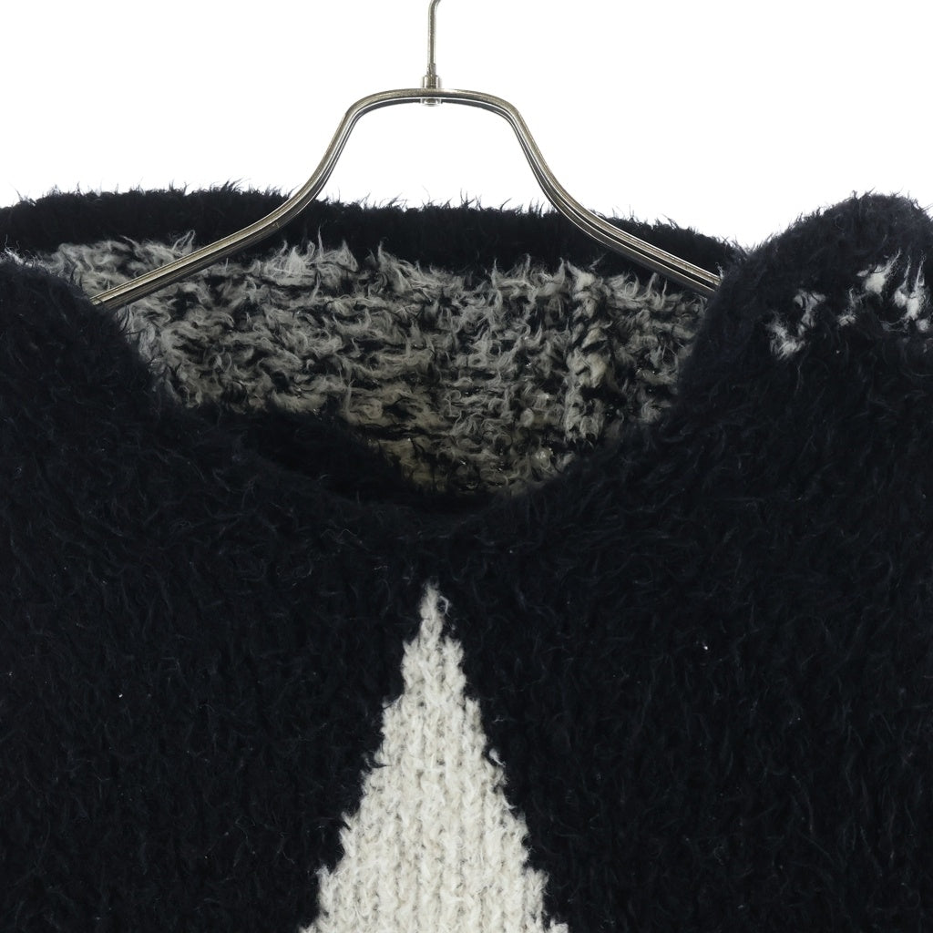 Children of the discordance(チルドレンオブザディスコーダンス) OVERSIZED STAR MOTIF KNIT HOODIE オーバーサイズド スター モチーフ ニット プルオーバーパーカー フーディー ブラック COTDKN-656