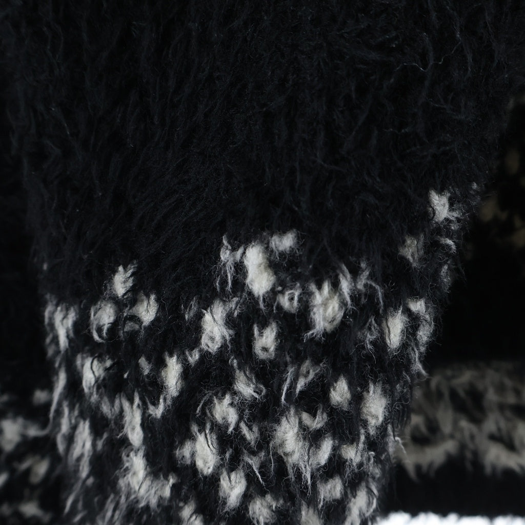 Children of the discordance(チルドレンオブザディスコーダンス) OVERSIZED STAR MOTIF KNIT HOODIE オーバーサイズド スター モチーフ ニット プルオーバーパーカー フーディー ブラック COTDKN-656