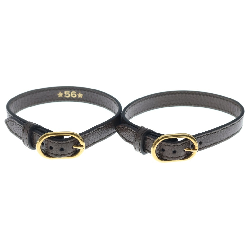 GUCCI(グッチ) ダイアナ用 ロゴ入り レザーベルト ブラウン 2つセット 655661