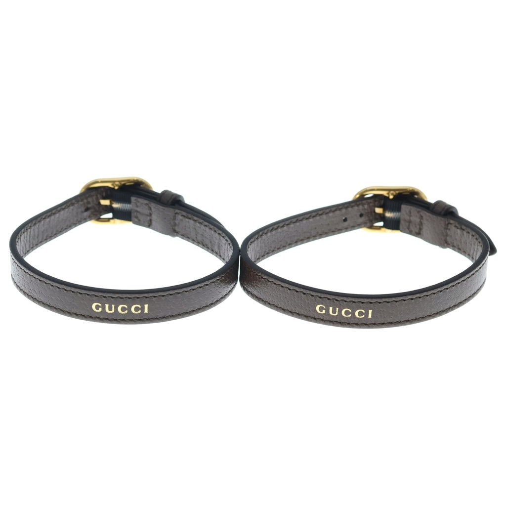 GUCCI(グッチ) ダイアナ用 ロゴ入り レザーベルト ブラウン 2つセット 655661