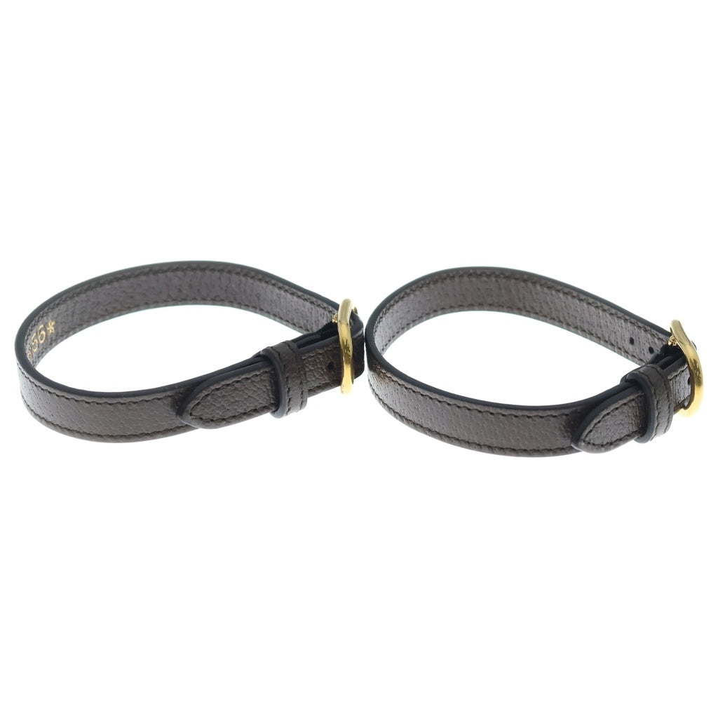 GUCCI(グッチ) ダイアナ用 ロゴ入り レザーベルト ブラウン 2つセット 655661