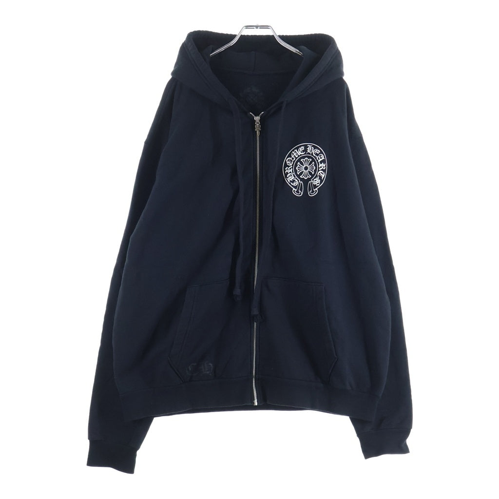 CHROME HEARTS(クロムハーツ) SWTSHRT HD ZIP LTD 東京限定バックホースシュープリントジップアップパーカー ブラック