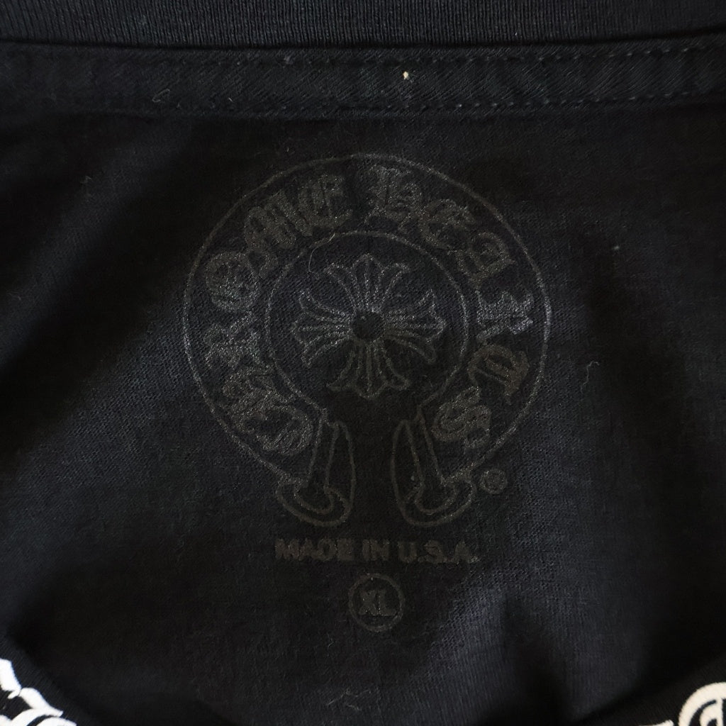 CHROME HEARTS(クロムハーツ) Neck Logo ネックロゴ クルーネック半袖Tシャツカットソー ブラック ‐