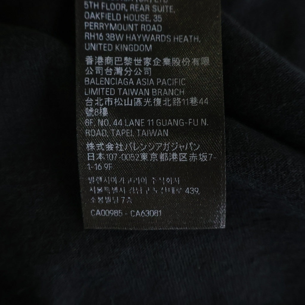 BALENCIAGA(バレンシアガ) 24SS Darkwave Tee オーバーサイズ ダメージ加工 半袖 クルーネック Tシャツ カットソー ブラック 739028 TPVN5