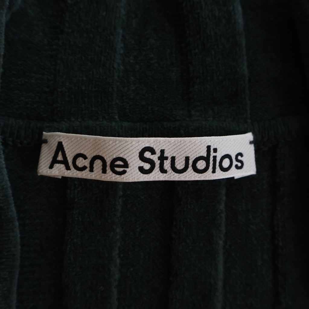 Acne Studios(アクネ ストゥディオズ) Polo in Velluto ポロトップ Vネック リブニット グリーン FN-MN-KNIT-0000338