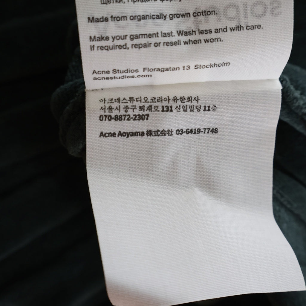 Acne Studios(アクネ ストゥディオズ) Polo in Velluto ポロトップ Vネック リブニット グリーン FN-MN-KNIT-0000338