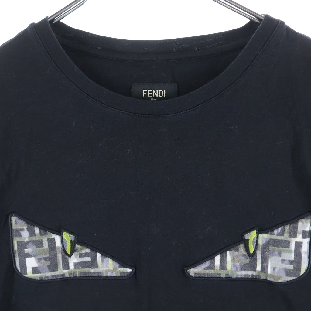 FENDI(フェンディ) バグズアイ クルーネック 半袖Tシャツ ブラック FY0894 ABR7