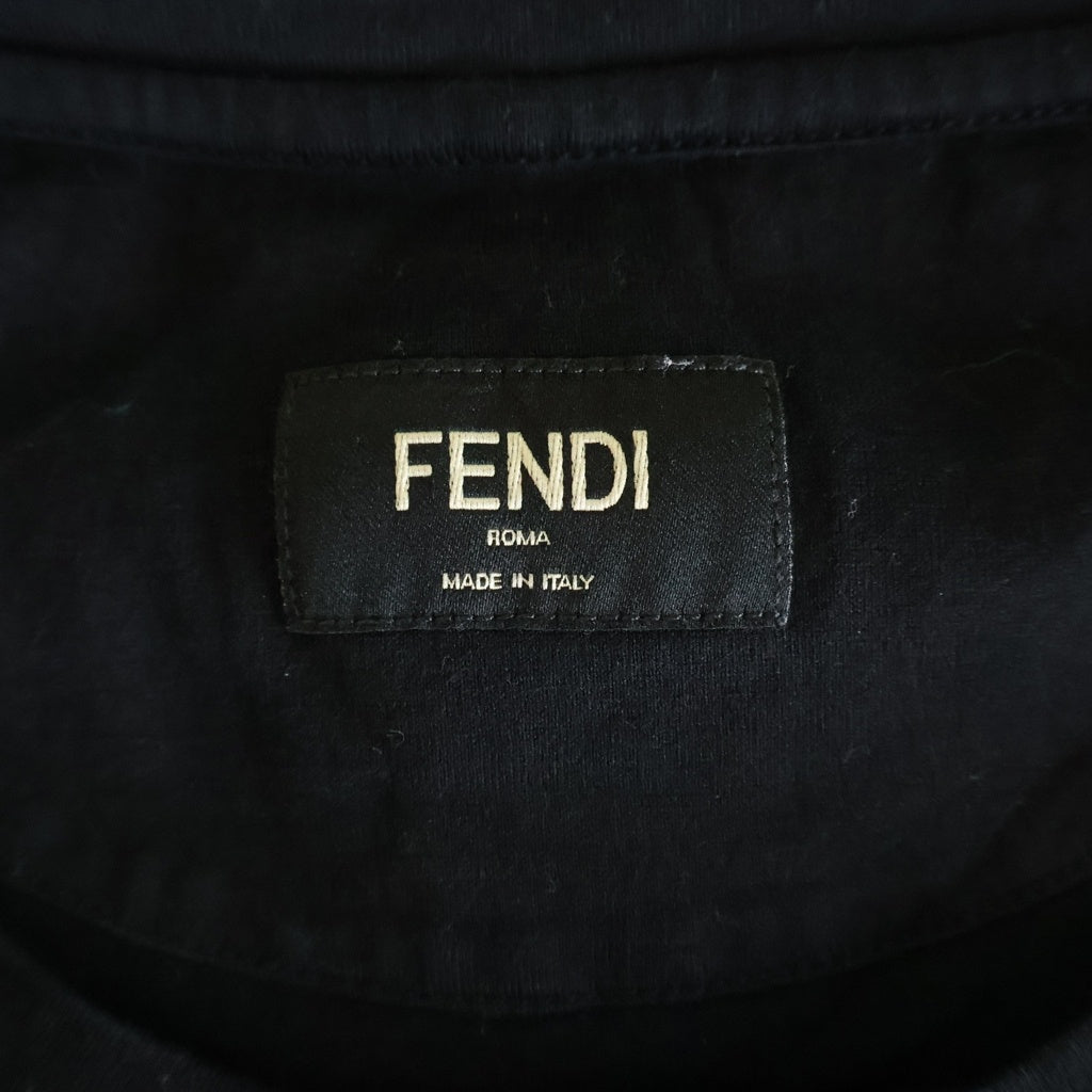 FENDI(フェンディ) バグズアイ クルーネック 半袖Tシャツ ブラック FY0894 ABR7