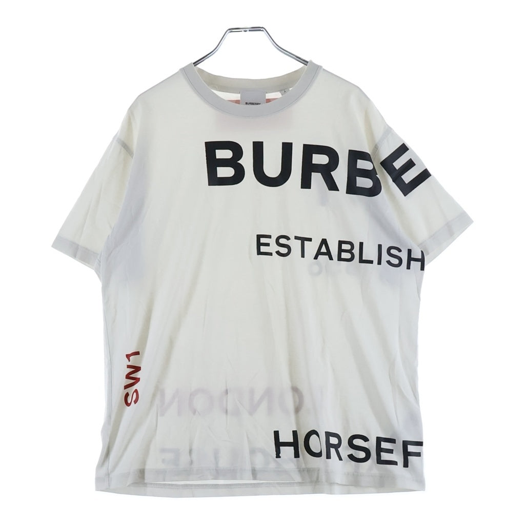 BURBERRY(バーバリー) 21SS HORSEFERRY S/S Tee 両面プリント クルーネック 半袖Tシャツ ホワイト 8017103