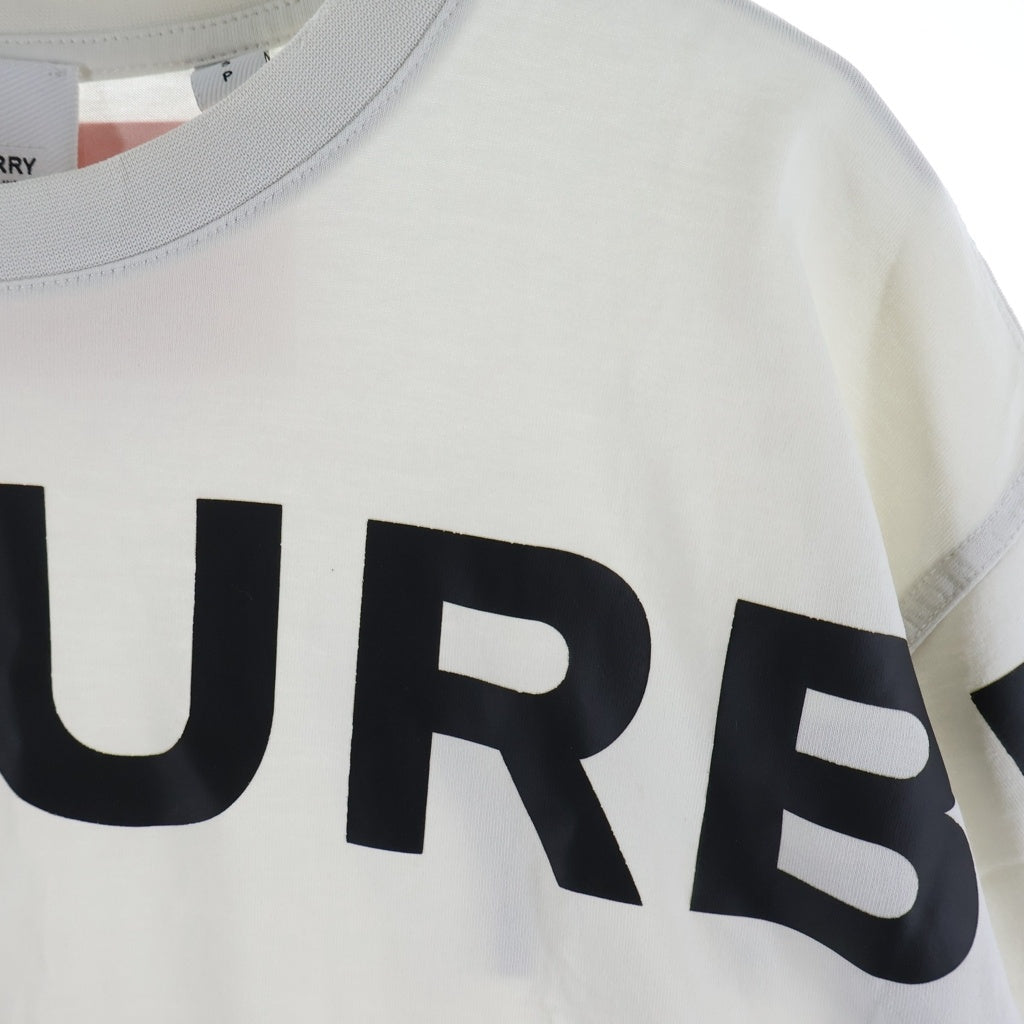 BURBERRY(バーバリー) 21SS HORSEFERRY S/S Tee 両面プリント クルーネック 半袖Tシャツ ホワイト 8017103