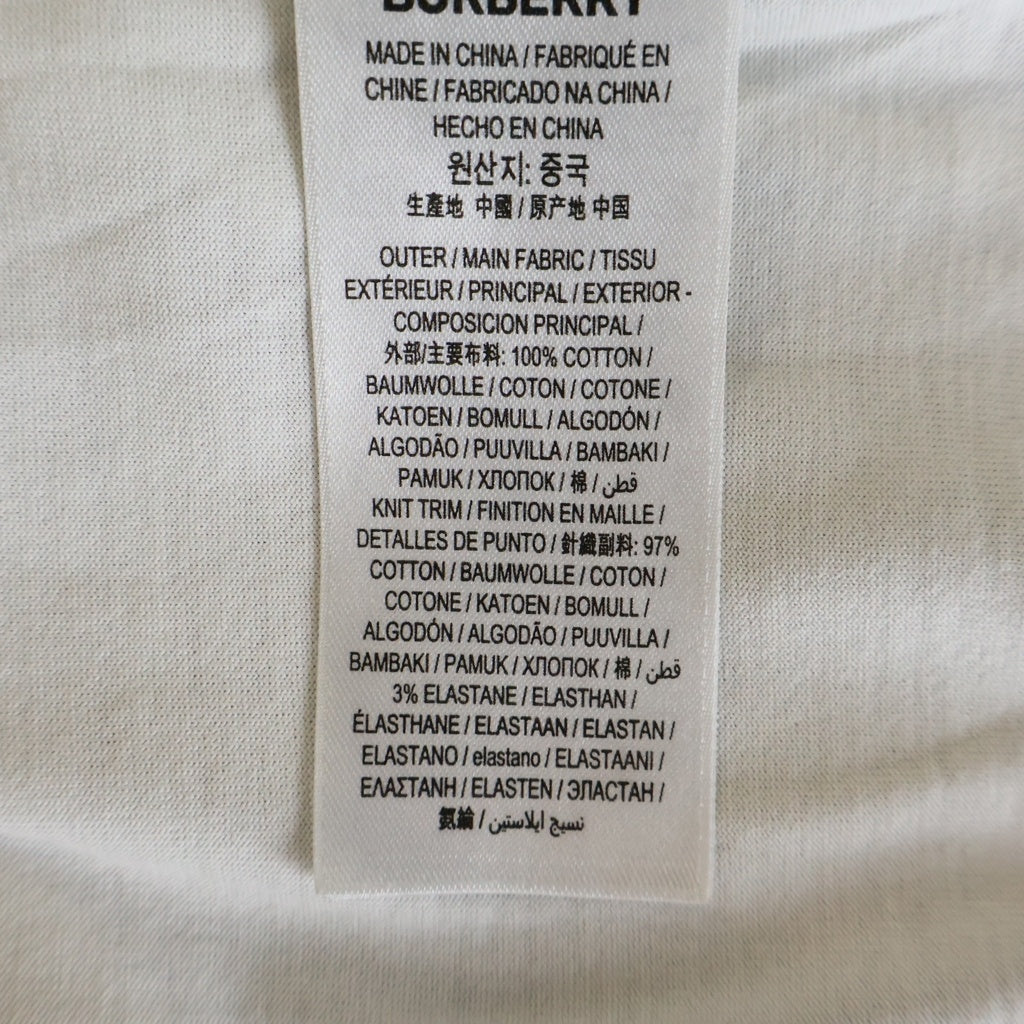 BURBERRY(バーバリー) 21SS HORSEFERRY S/S Tee 両面プリント クルーネック 半袖Tシャツ ホワイト 8017103