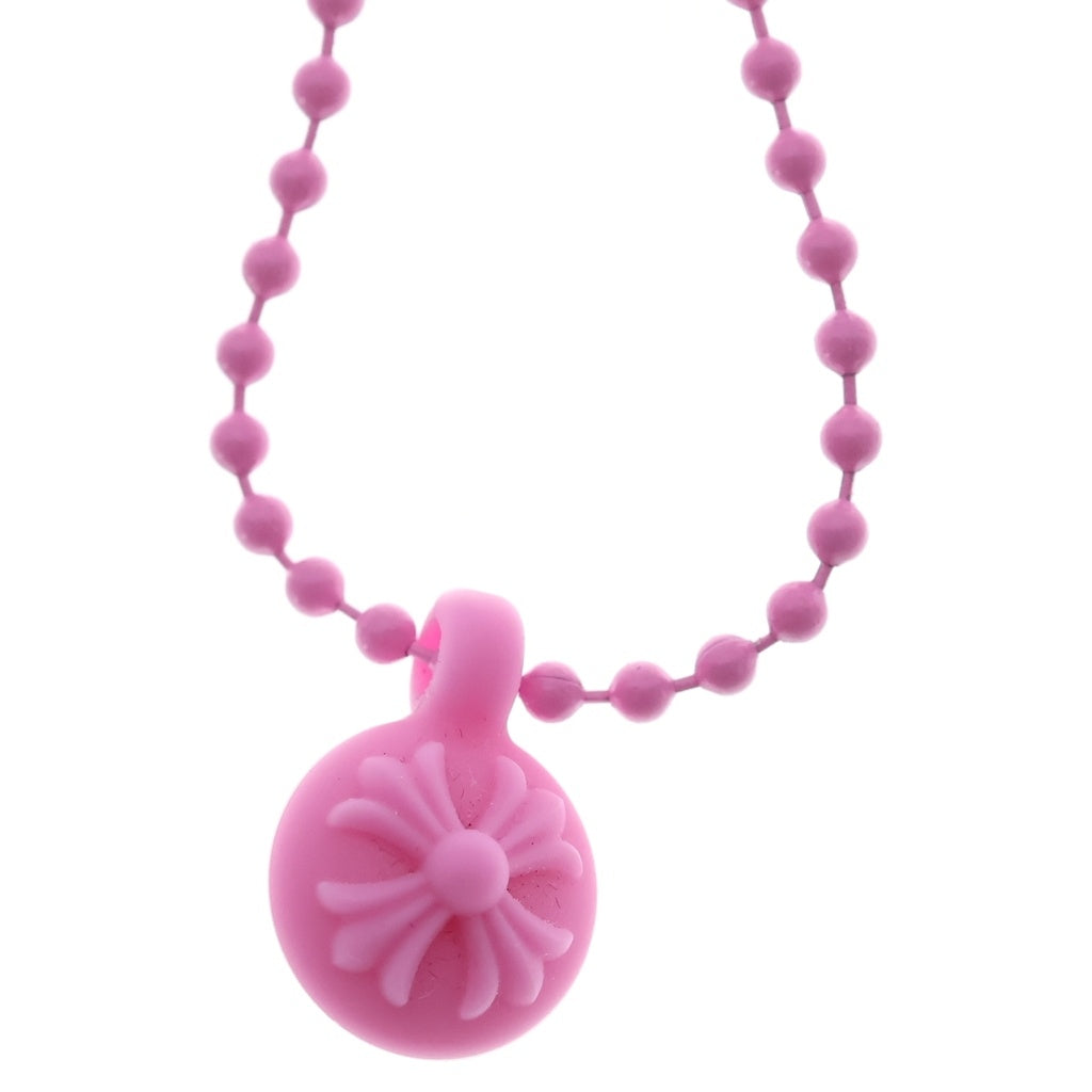 CHROME HEARTS(クロムハーツ) RUBBER CH CRS BALL ラバークロスボール シリコンネックレス ピンク