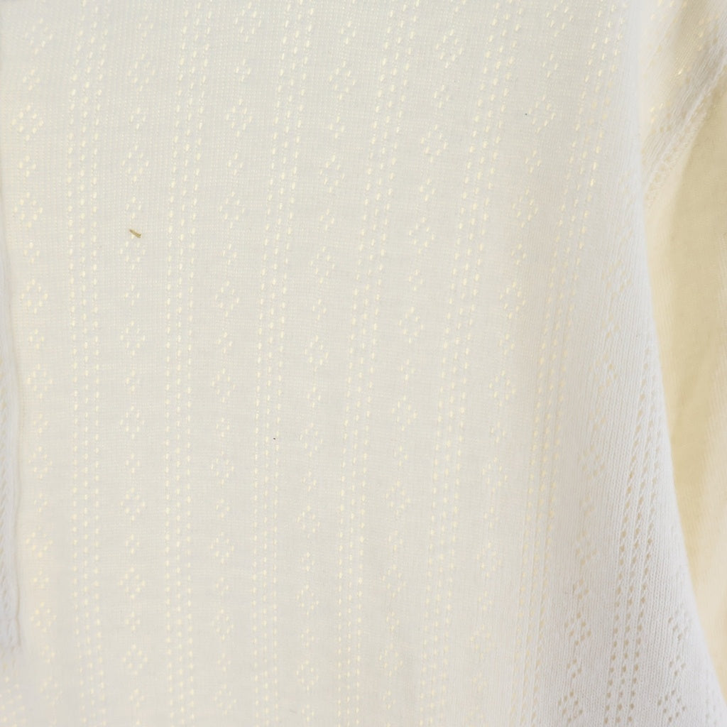 DRIES VAN NOTEN(ドリスヴァンノッテン) Pointelle Jacquard Tank T-Shirt ポインテール ジャカード ロングスリーブカットソー 長袖Tシャツ ホワイト 261-021121-3136-008