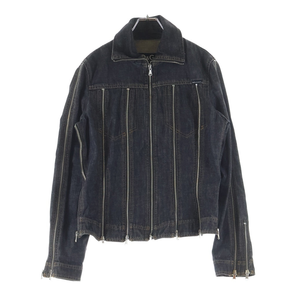 D&G(ディーアンドジー) Multi Zipper Biker Jacket マルチジッパーバイカージャケット インディゴ