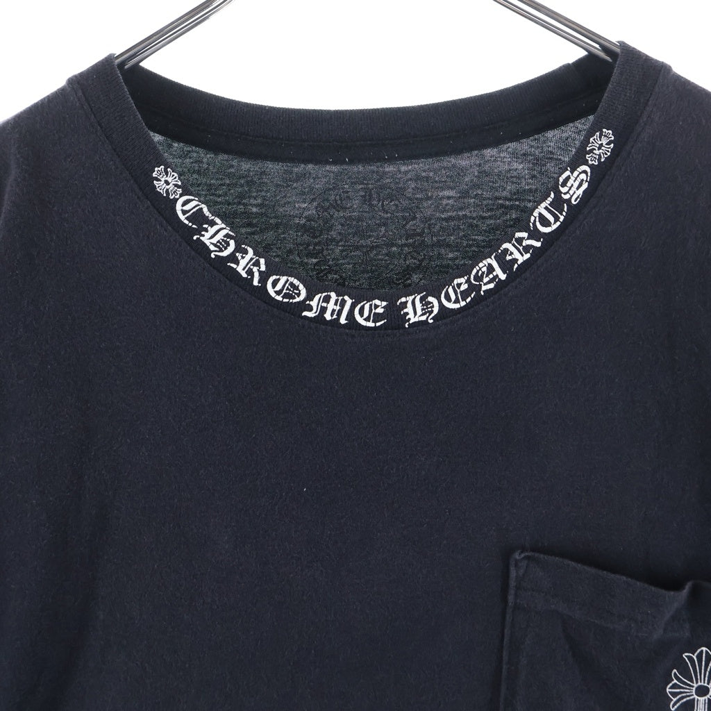 CHROME HEARTS(クロムハーツ) Neck Logo Cross Sleeve L/S Tee ネックロゴ クロススリーブ ロングスリーブTシャツ バッククロスプリント ブラック