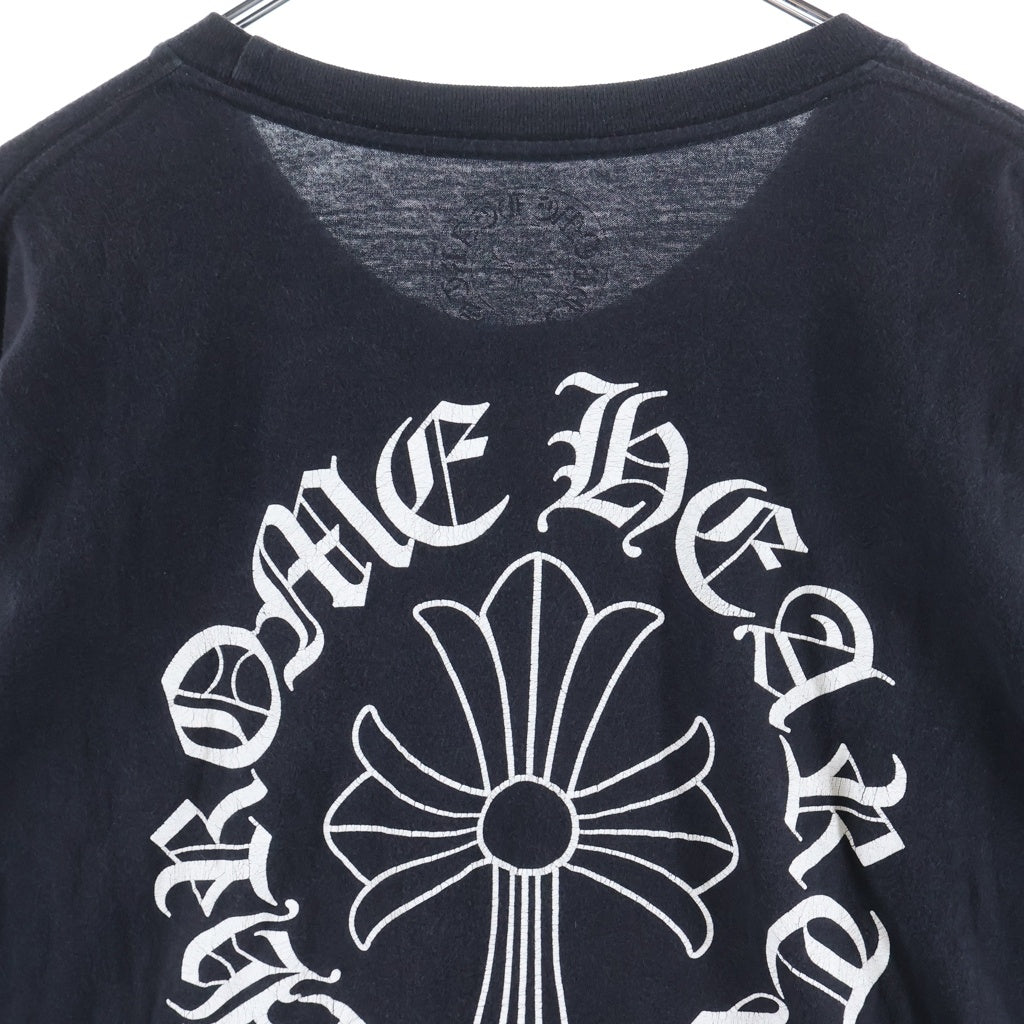 CHROME HEARTS(クロムハーツ) Neck Logo Cross Sleeve L/S Tee ネックロゴ クロススリーブ ロングスリーブTシャツ バッククロスプリント ブラック