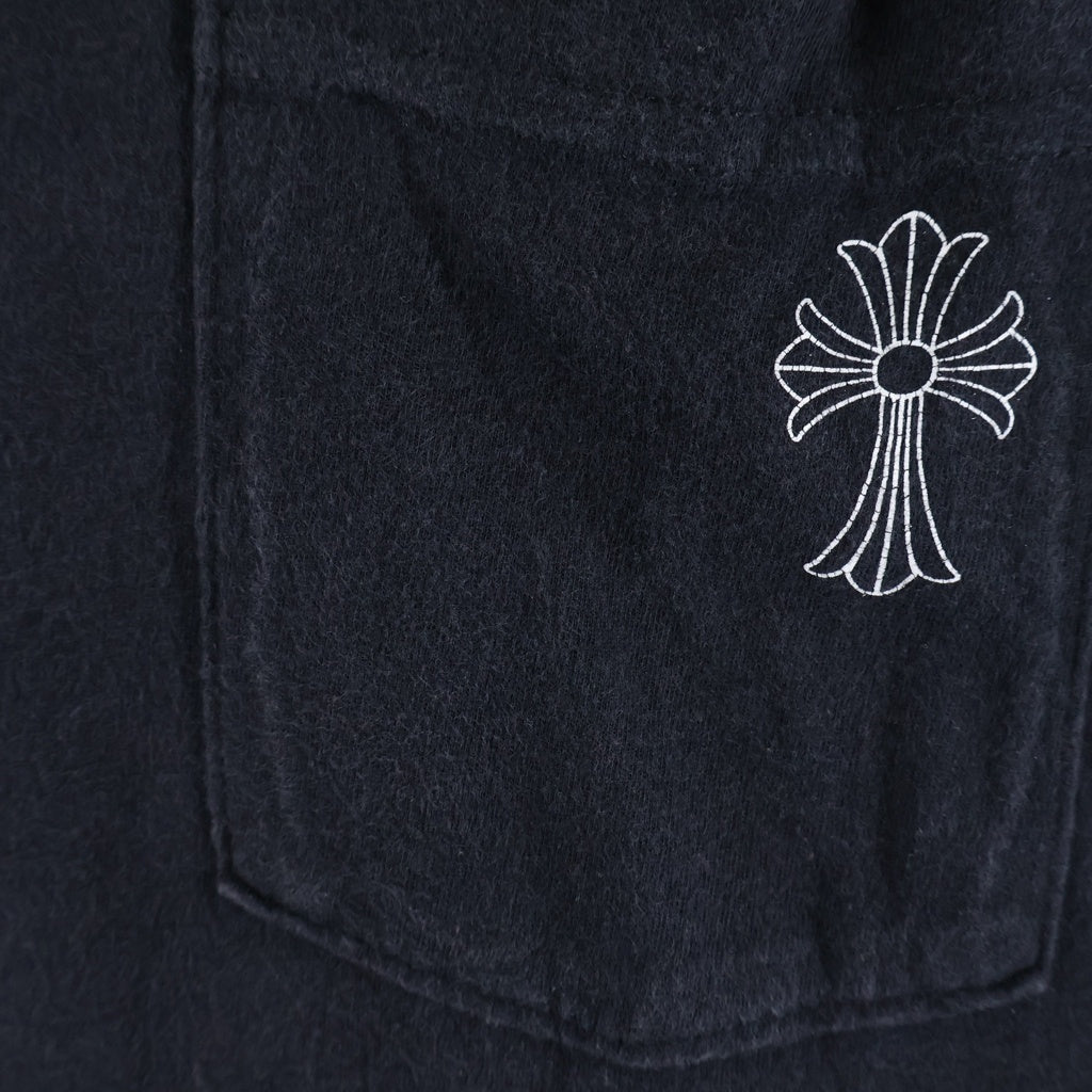 CHROME HEARTS(クロムハーツ) Neck Logo Cross Sleeve L/S Tee ネックロゴ クロススリーブ ロングスリーブTシャツ バッククロスプリント ブラック