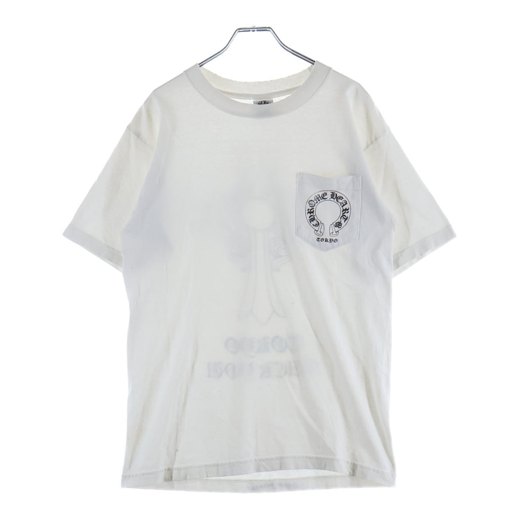 CHROME HEARTS(クロムハーツ) OLD CH T-SHIRT TOKYO FUCK YOU 東京限定 ヘアリークロス ホースシュープリント半袖Tシャツ ホワイト