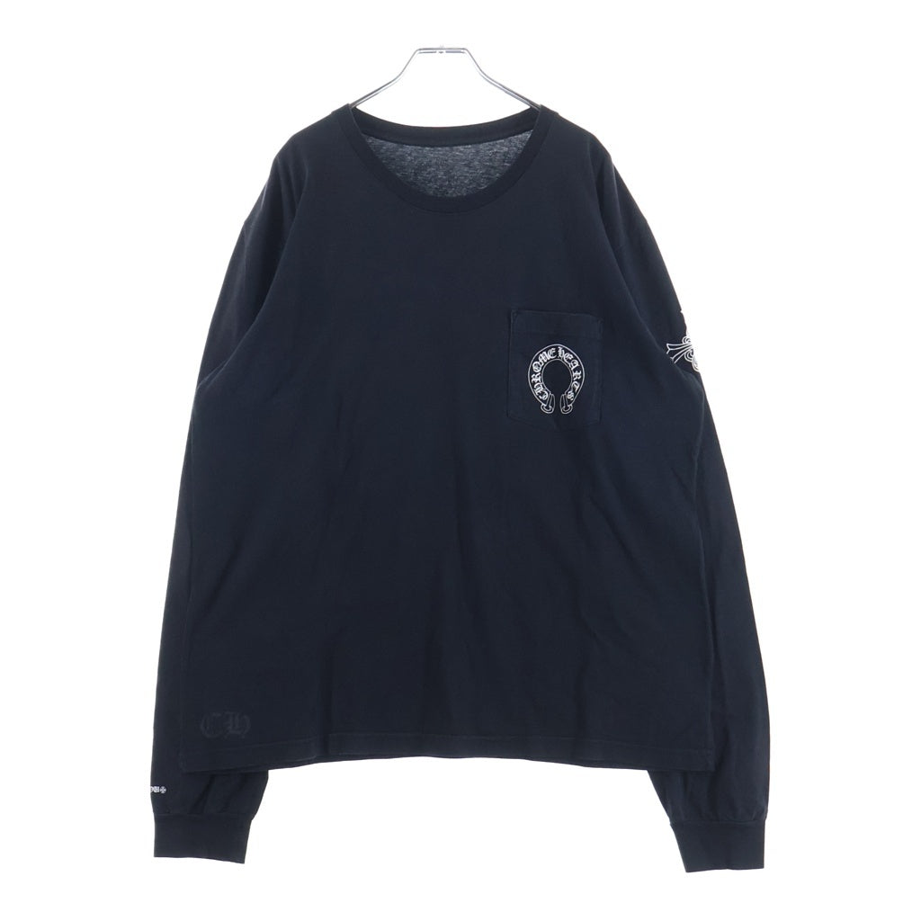 CHROME HEARTS(クロムハーツ) Made in Hollywood Multi Logo L/S Tee CHクロス プリント ロングスリーブ 長袖Tシャツ ブラック