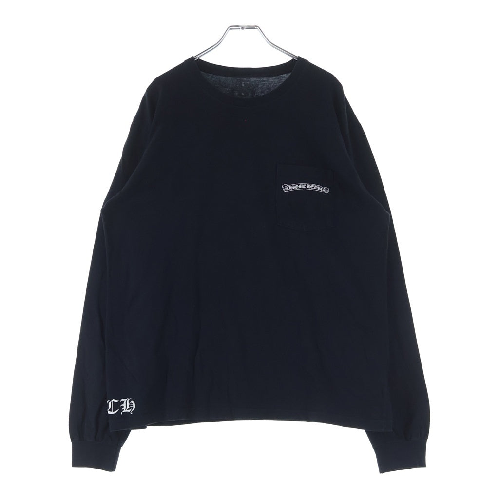 CHROME HEARTS(クロムハーツ) CH PLUS T-SHRT CHプラス バックスクロールプリント 長袖Tシャツ カットソー ブラック