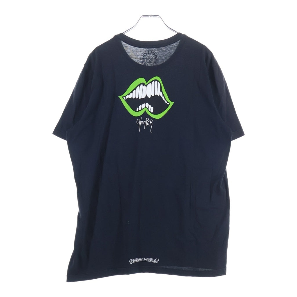 CHROME HEARTS(クロムハーツ) MATTY BOY GREEN CHOMPER マッティボーイ グリーンチョンパー バックプリント半袖Tシャツ クルーネックカットソー ブラック