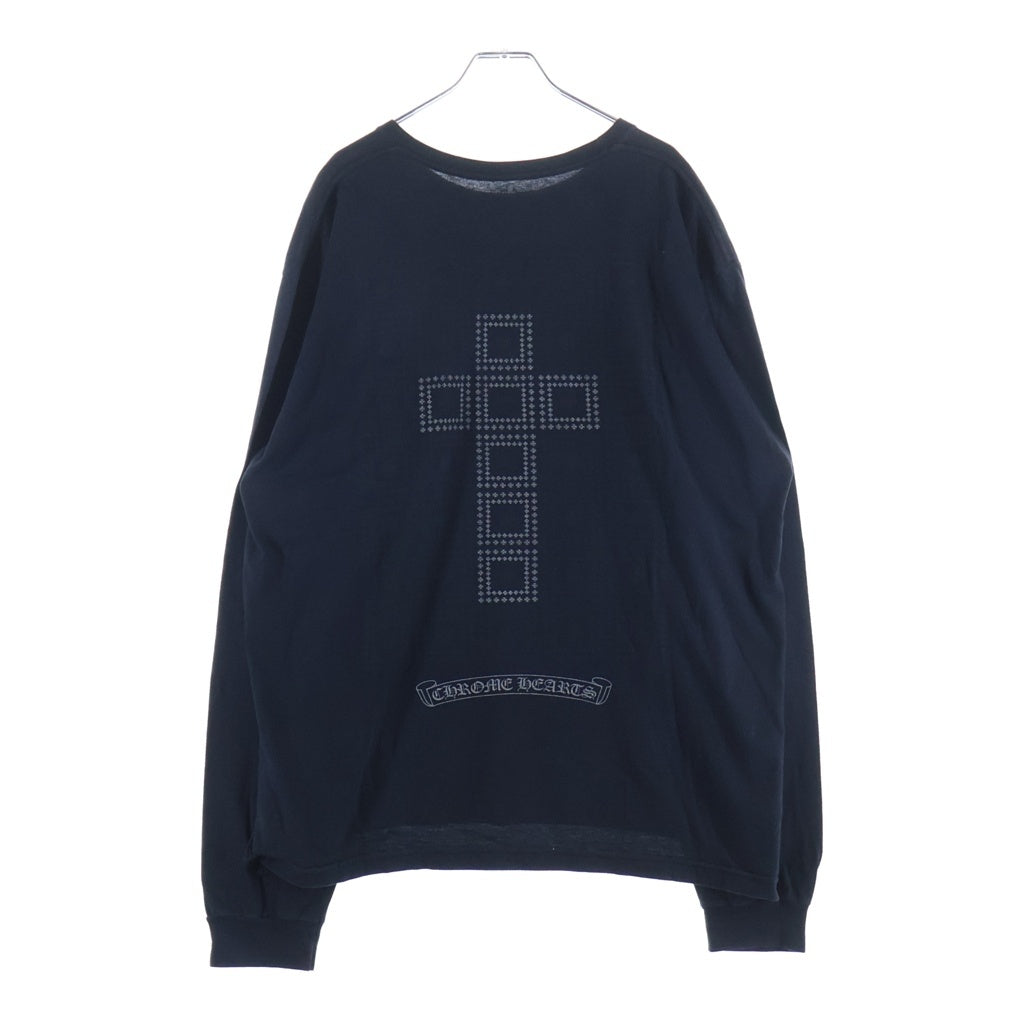 CHROME HEARTS(クロムハーツ) FRMD CRS L/S TEE フレームドクロスバックプリント 長袖Tシャツ クルーネックカットソー ブラック