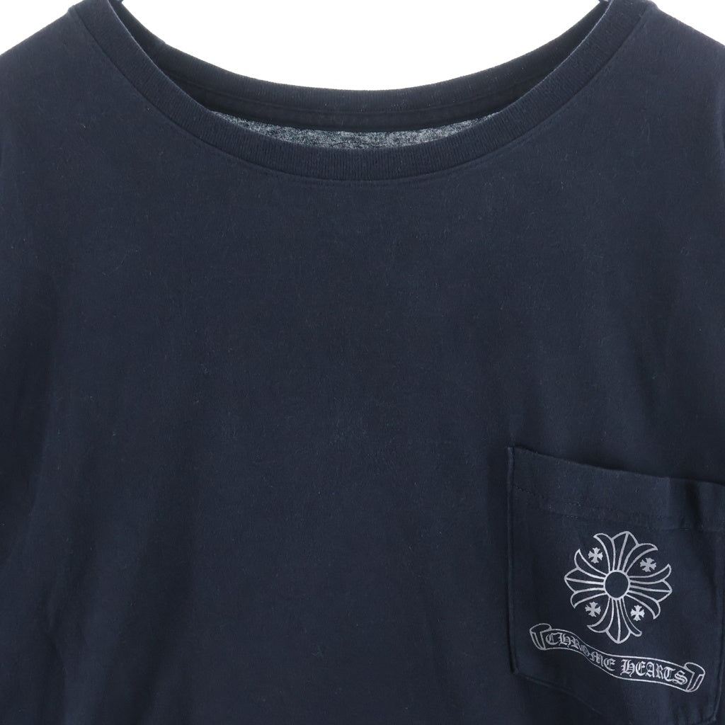 CHROME HEARTS(クロムハーツ) FRMD CRS L/S TEE フレームドクロスバックプリント 長袖Tシャツ クルーネックカットソー ブラック