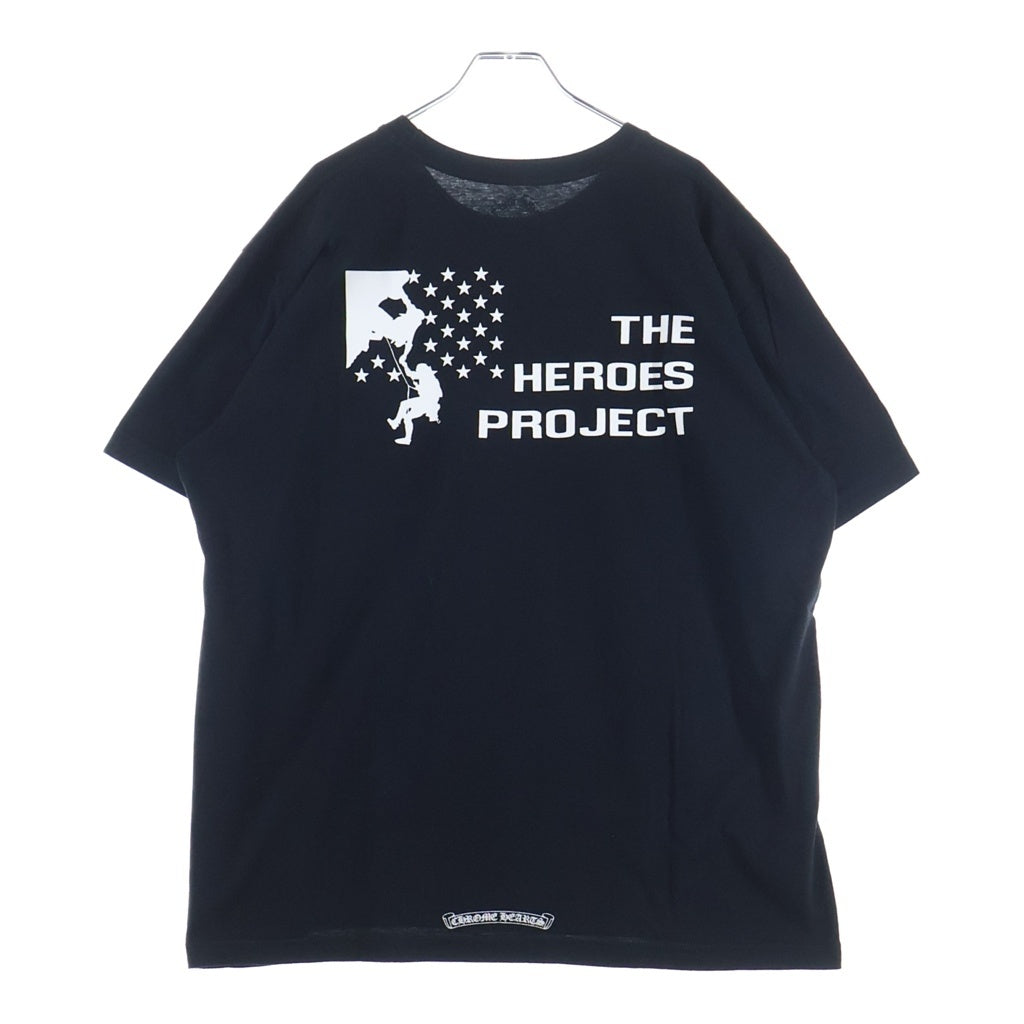 CHROME HEARTS(クロムハーツ) ×HEROES PROJECT S/S TEE ヒーローズプロジェクト バックプリント半袖Tシャツ クルーネックカットソー ブラック
