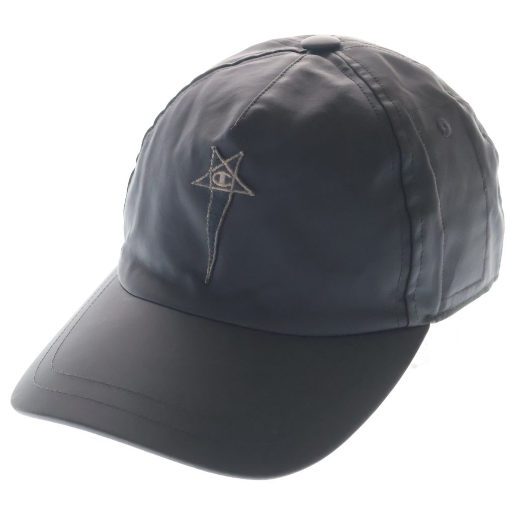 Rick Owens(リックオウエンス) ×champion 24SS 五芒星 ロゴ刺繍 CAP ベースボールキャップ ブラック CM01D6095-CHNY