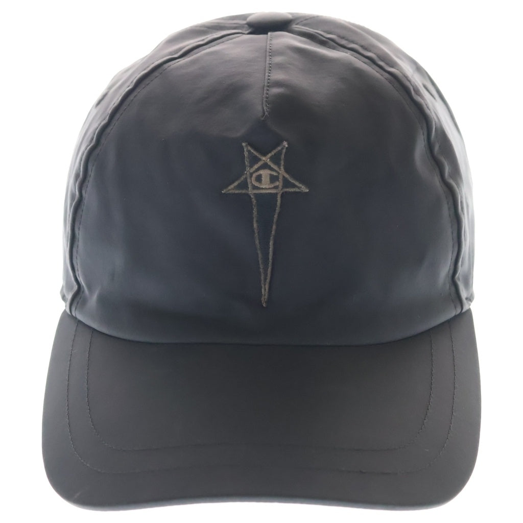 Rick Owens(リックオウエンス) ×champion 24SS 五芒星 ロゴ刺繍 CAP ベースボールキャップ ブラック CM01D6095-CHNY